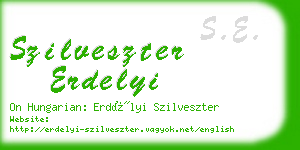 szilveszter erdelyi business card